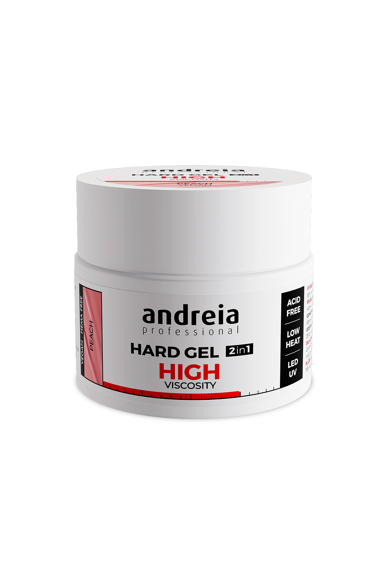 Andreia Hard Gel 2 em 1 Peach 44 g