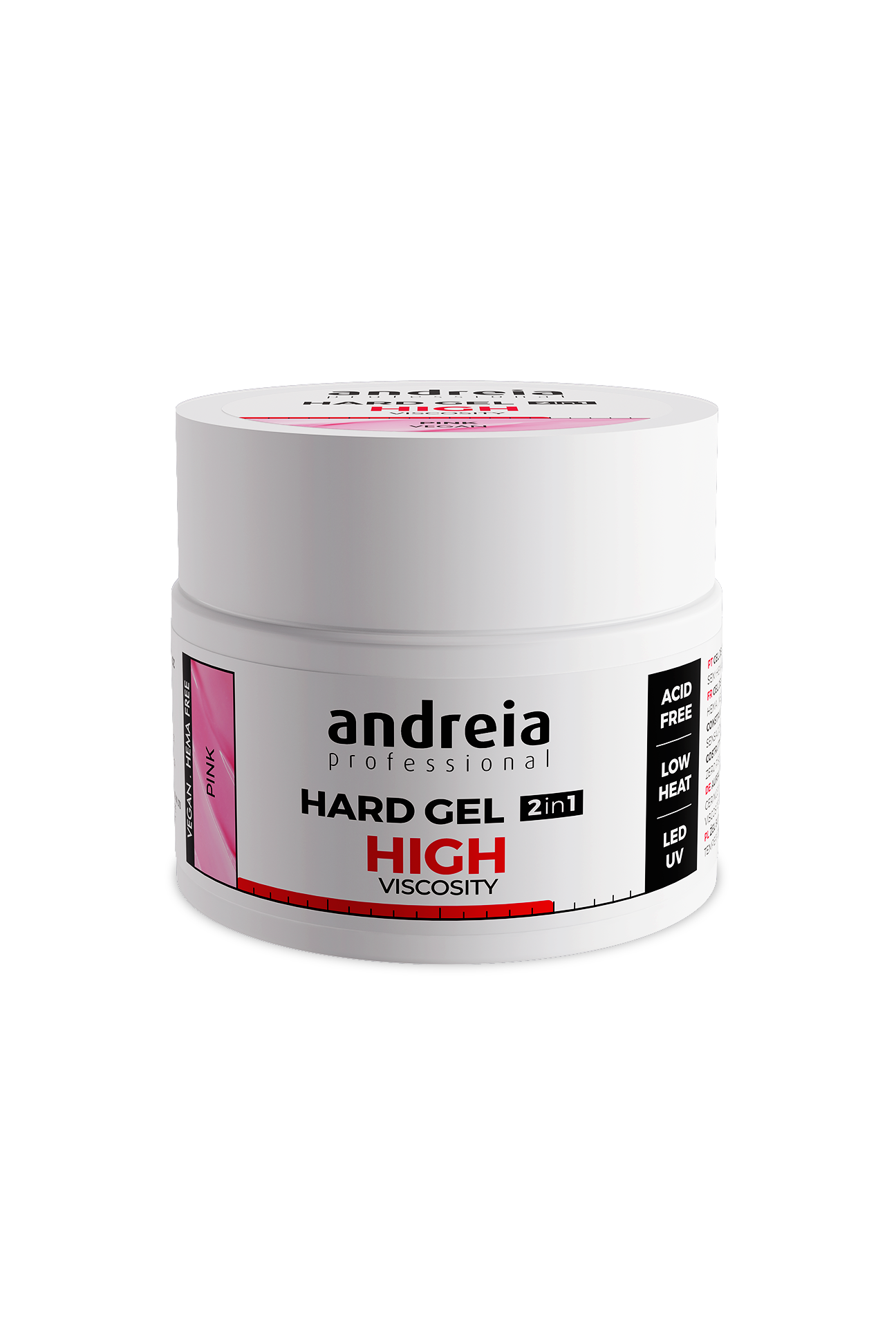 Andreia Hard Gel 2 em 1 Pink 44 g