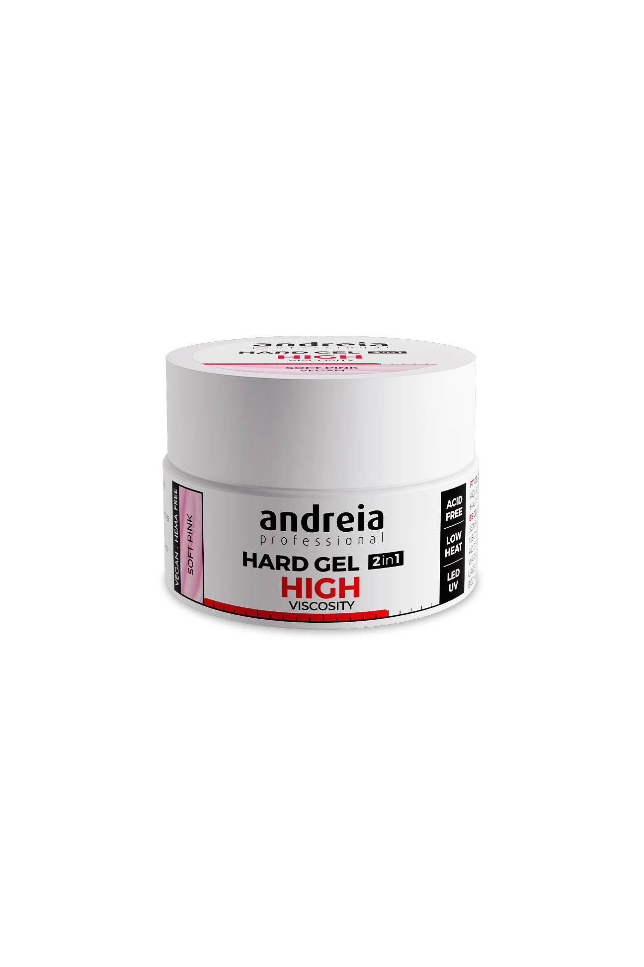 Andreia Hard Gel 2 em 1 Soft Pink 22 g