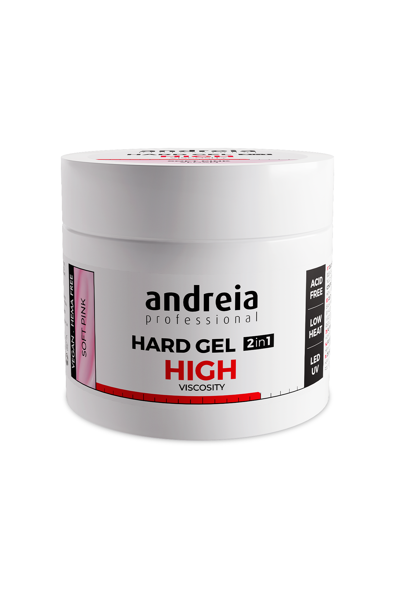 Andreia Hard Gel 2 em 1 Soft Pink 200 g
