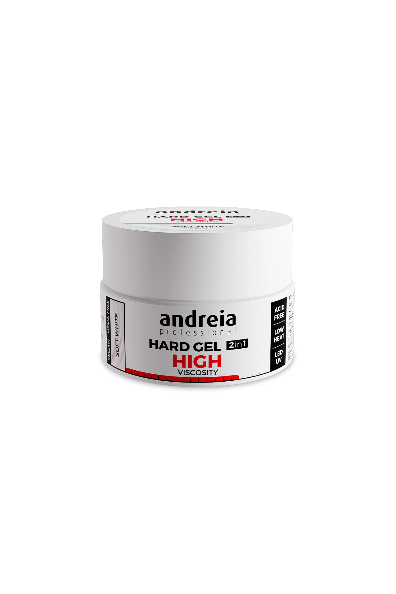 Andreia Hard Gel 2 em 1 Soft White 22 g
