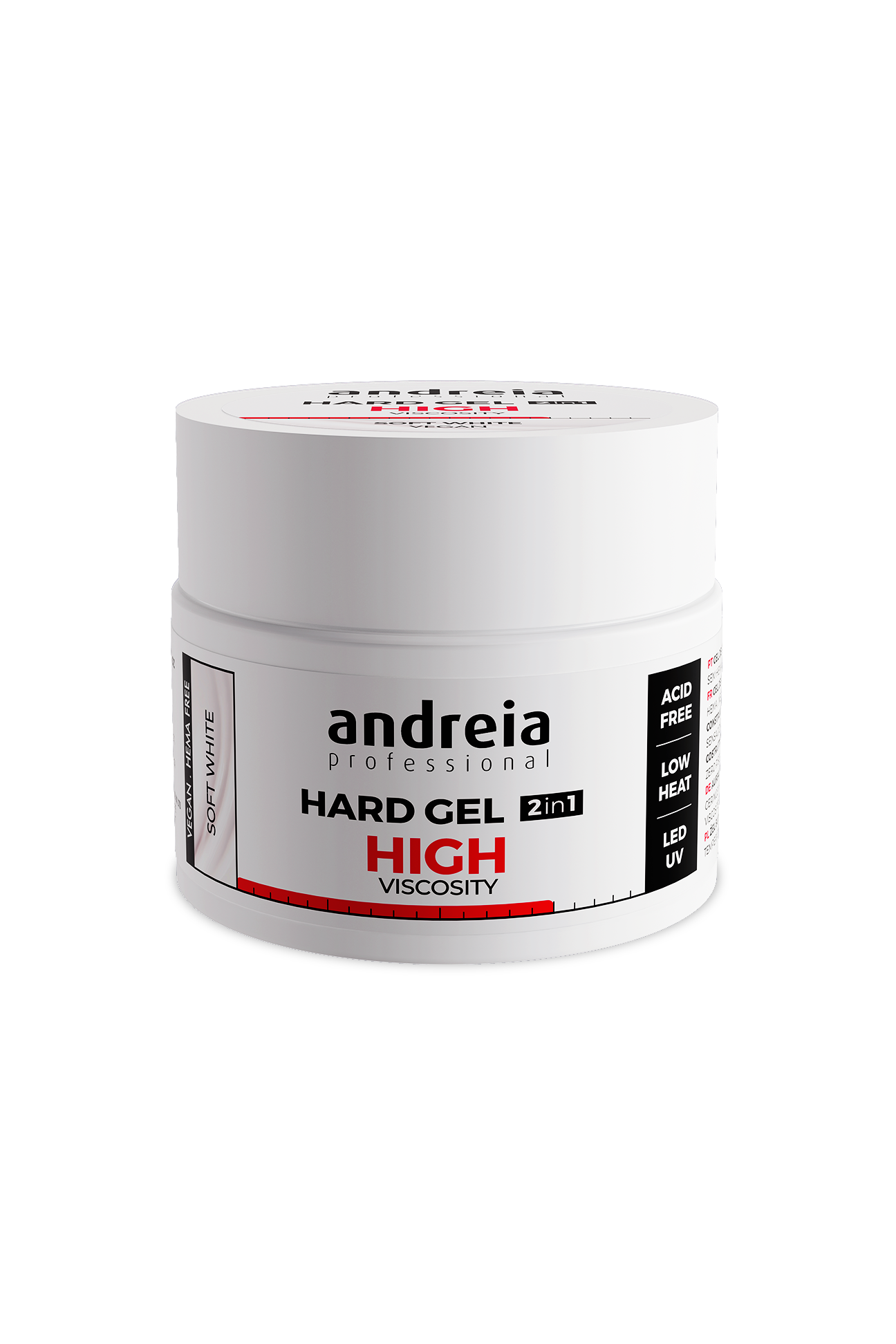Andreia Hard Gel 2 em 1 Soft White 44 g