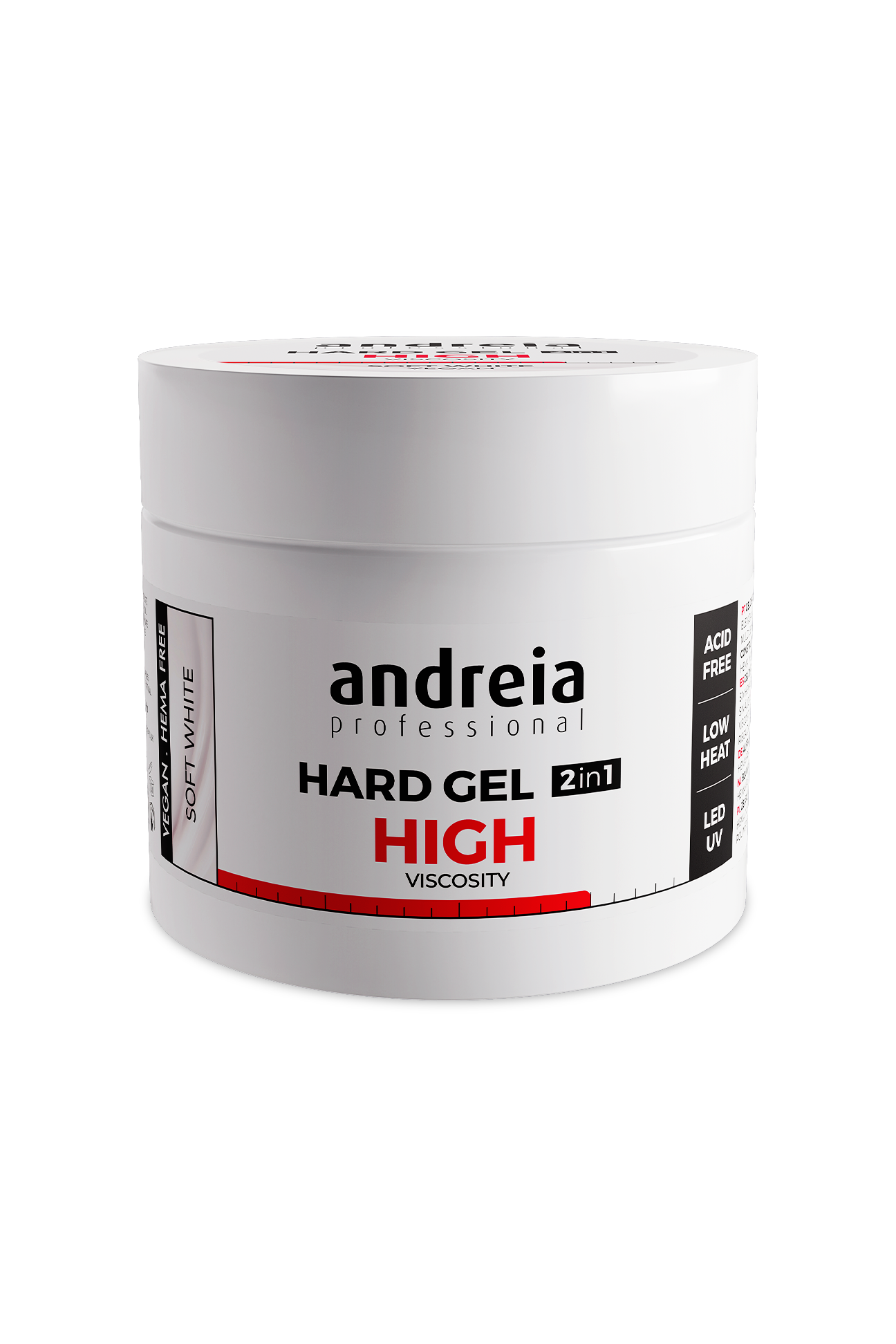 Andreia Hard Gel 2 em 1 Soft White 200 g