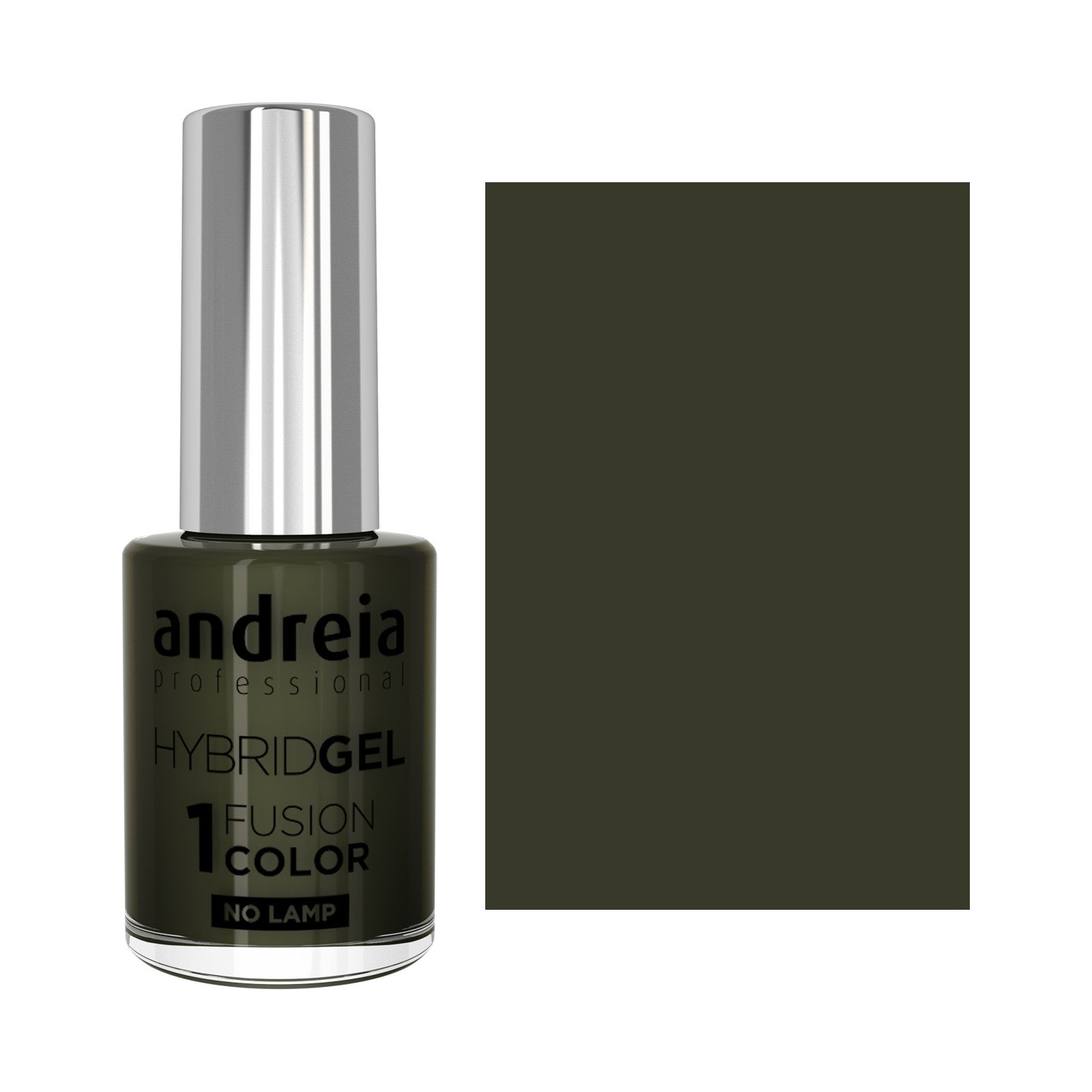 Andreia Hybrid Gel Fusion Color H82 Verde Tropa — frasco e cor
