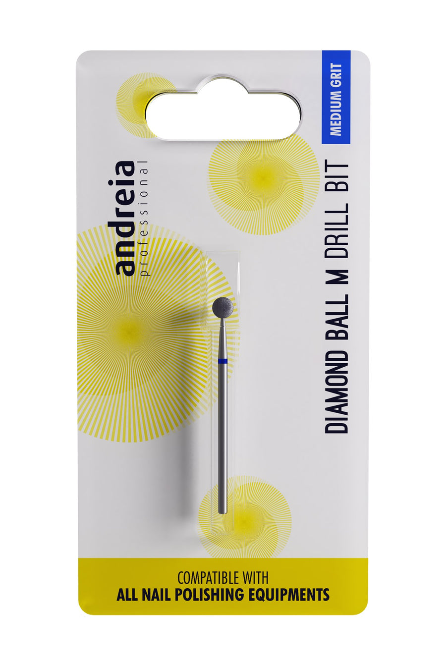 Andreia Drill Bit Ponteiras para Manicure Combinada Redonda Diamante M