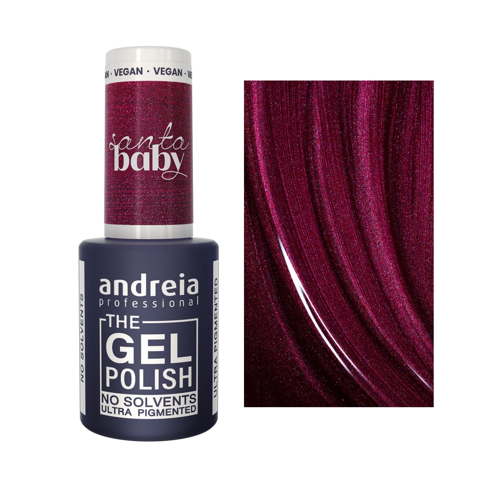 Andreia The Gel Polish SB1 Bordô Metalizado — frasco e cor