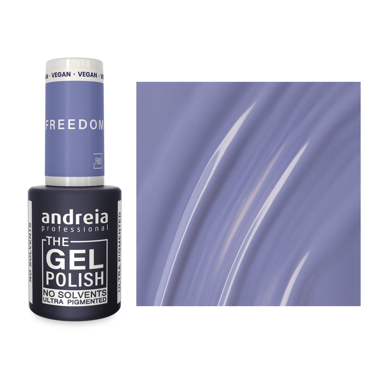 Andreia The Gel Polish FM3 Lilás — frasco e cor