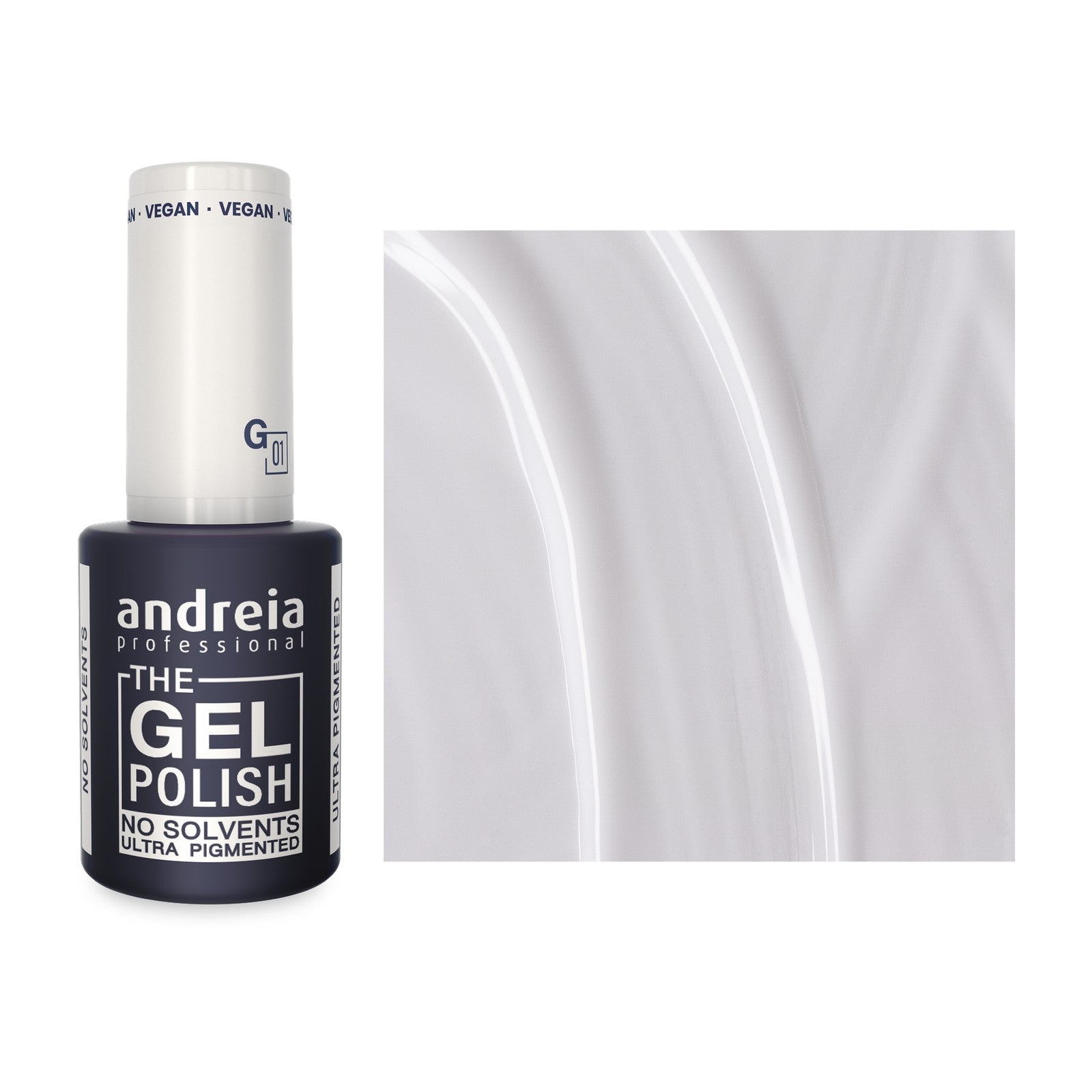 Andreia The Gel Polish G01 Branco — frasco e cor