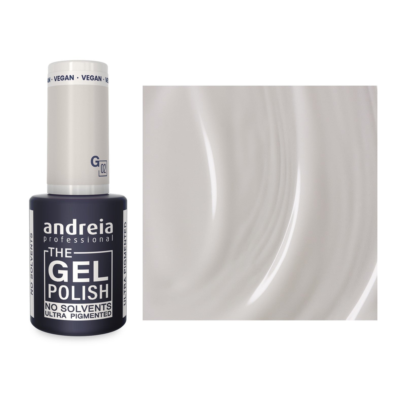 Andreia The Gel Polish G02 Branco Leitoso — frasco e cor