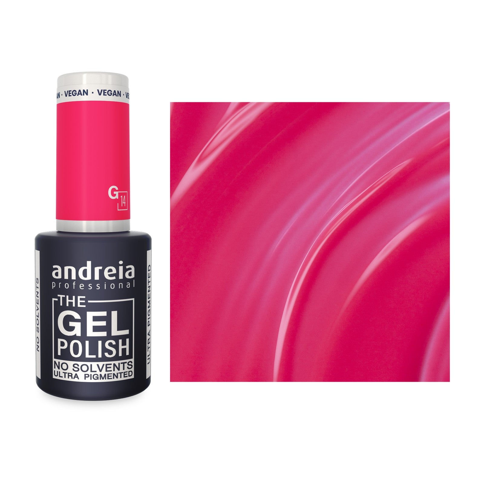 Andreia The Gel Polish G14 Rosa Néon — frasco e cor