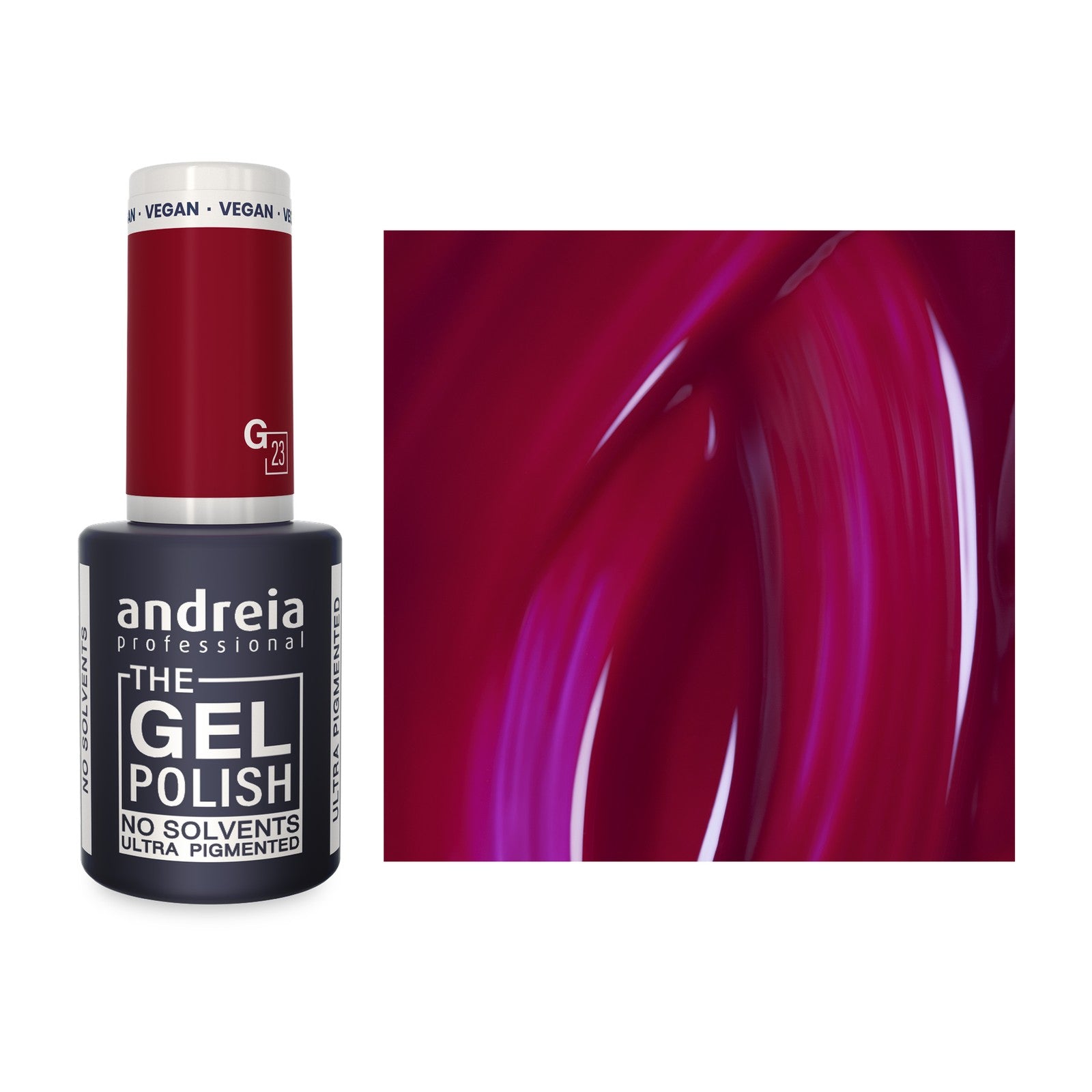 Andreia The Gel Polish G23 Rosa Bordeaux — frasco e cor