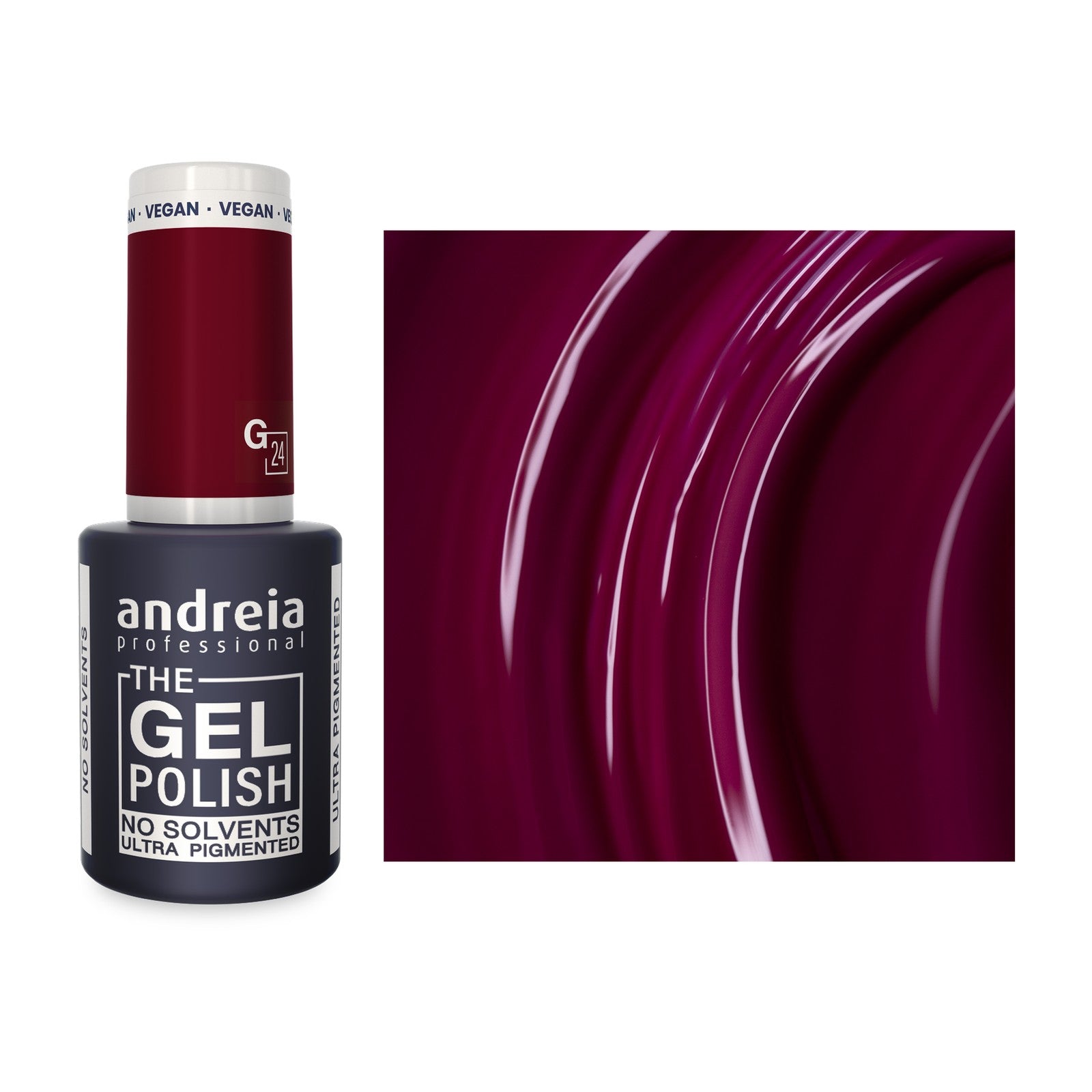 Andreia The Gel Polish G24 Burgundy — frasco e cor