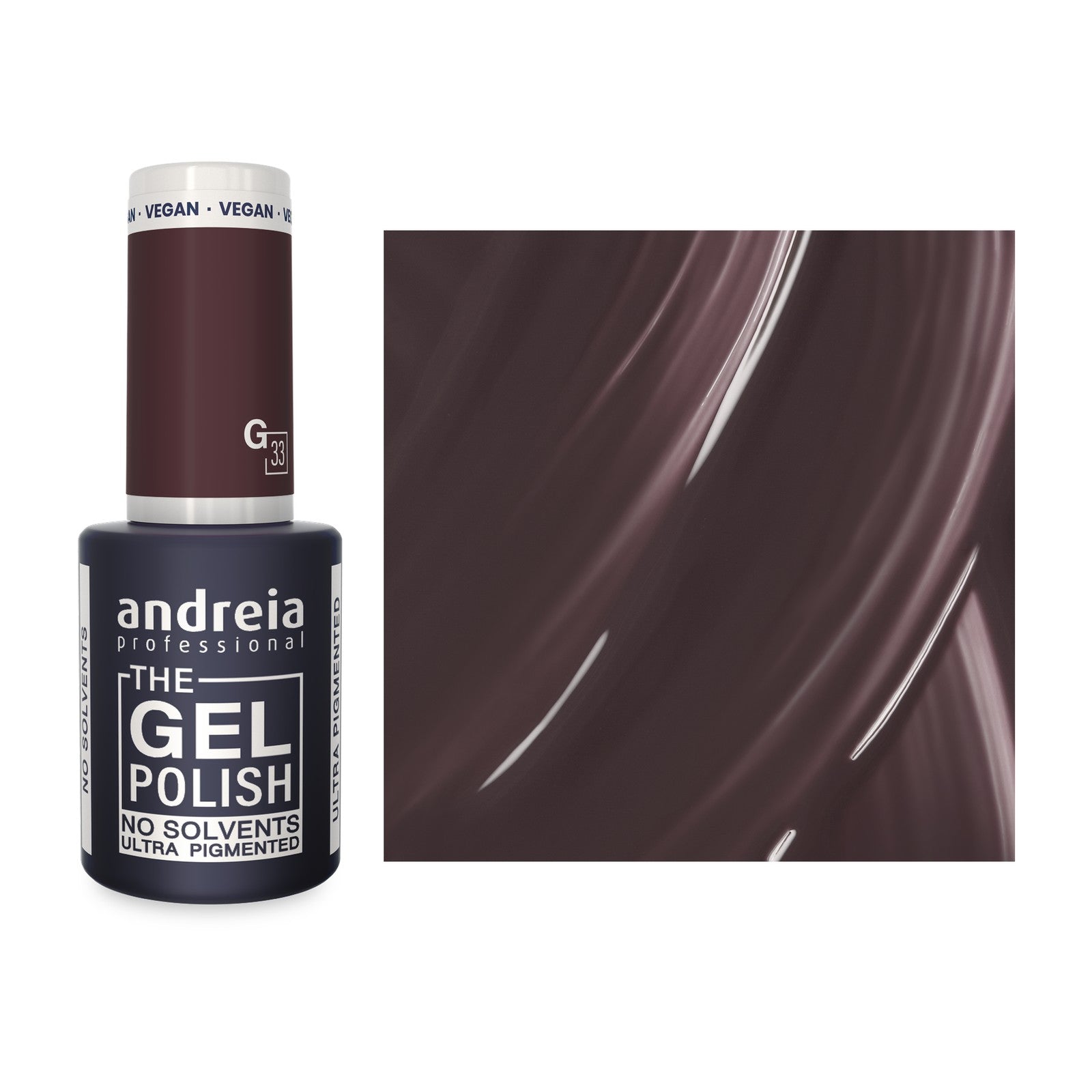 Andreia The Gel Polish G33 Castanho — frasco e cor