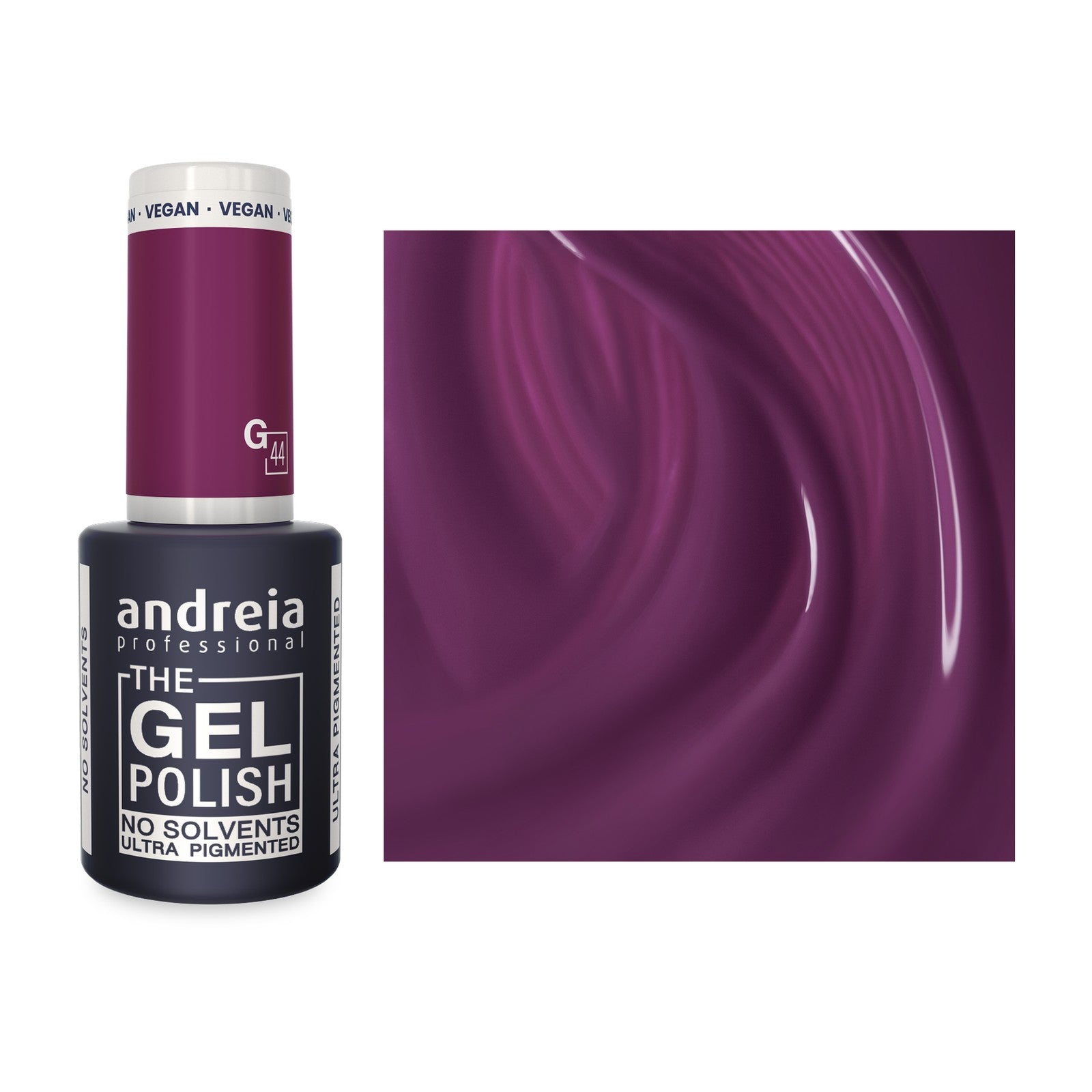 Andreia The Gel Polish G44 Lilás — frasco e cor