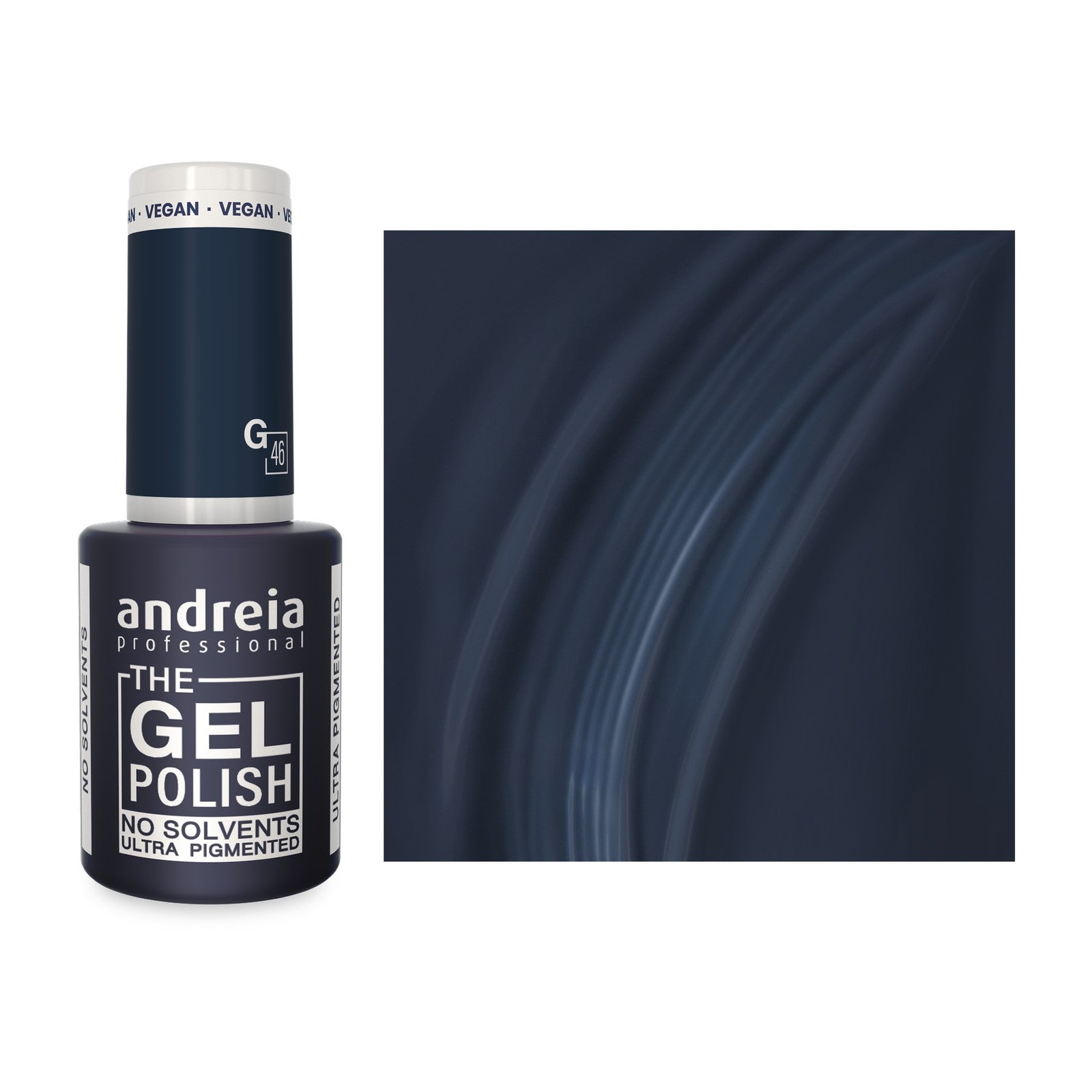 Andreia The Gel Polish G46 Azul Escuro — frasco e cor