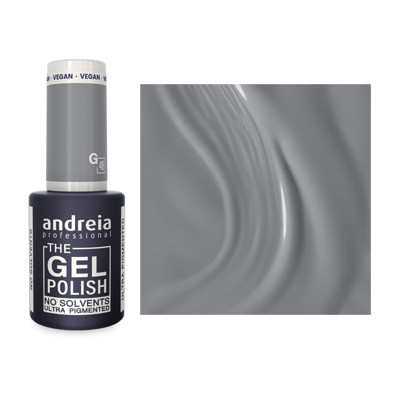 Andreia The Gel Polish G48 Cinza claro — frasco e cor