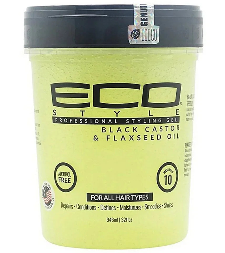 Eco Style Black Castor & Flaxseed Oil Gel 946ml - Ilha dos cosméticos