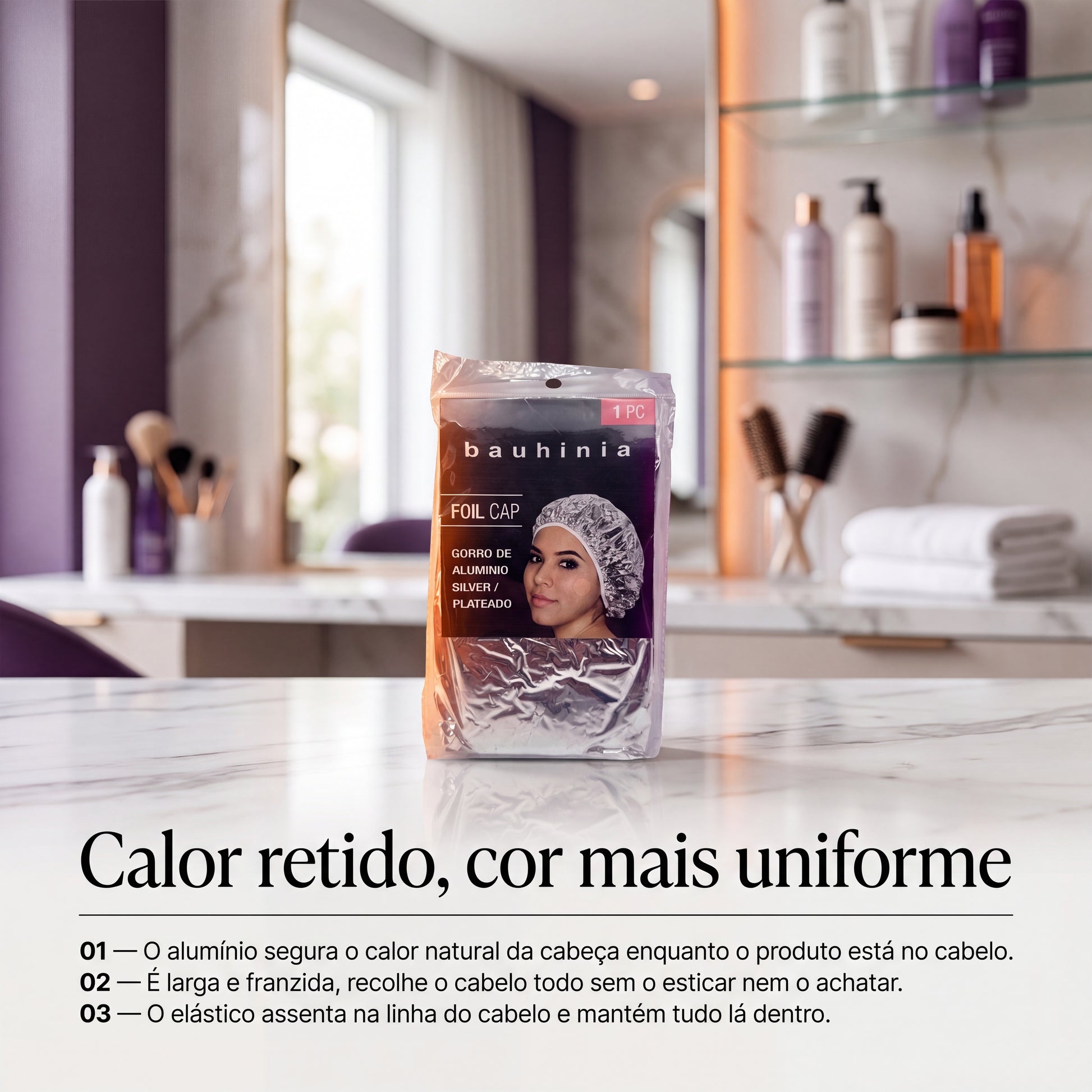 Bauhinia Touca de Alumínio para Tratamentos Capilares 1 Unidade — foto 2
