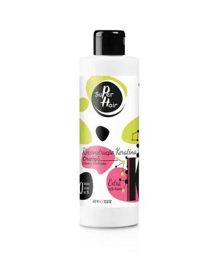 Super Hair Reconstrução Keratina Cabelos Danificados Shampoo 400ml - Ilha dos cosméticos