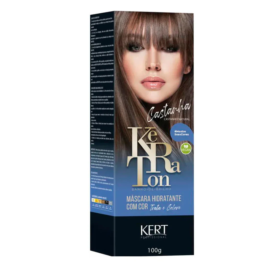 Keraton Banho De Brilho - Castanha 100g - Ilha dos cosméticos