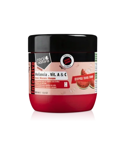 Real Natura Super Hair Food Melância Vitamina A + C Máscara (Liberado) 500ml - Ilha dos cosméticos