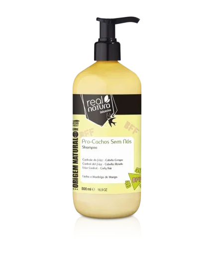 Real Natura Pro-Cachos Sem Nós Shampoo 500ml - Ilha dos cosméticos