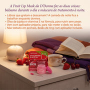 D'Donna Fruit Lip Mask e Bálsamo Labial com Aplicador 10g — foto 6