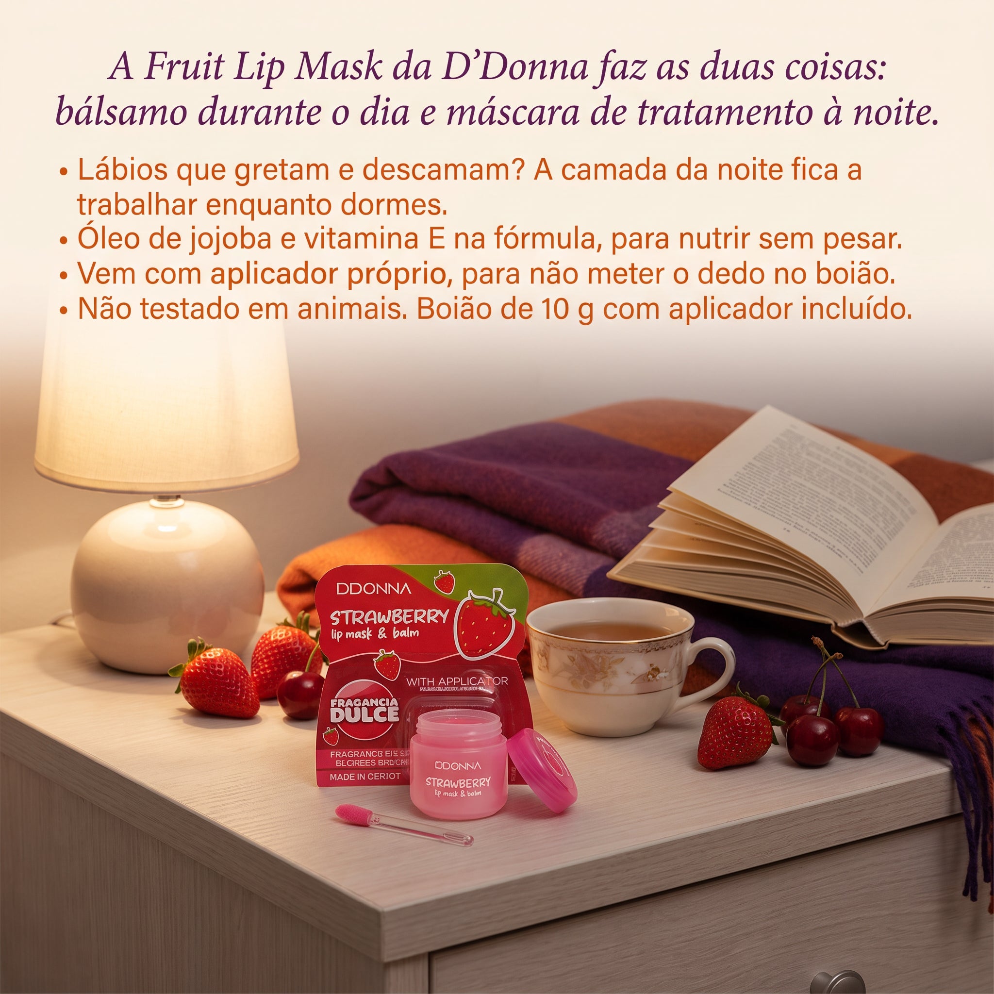 D'Donna Fruit Lip Mask e Bálsamo Labial com Aplicador 10g — foto 6
