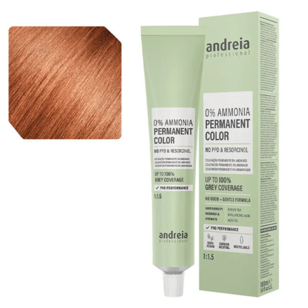 Andreia Coloração Permanente 0% Amoníaco 8.45 Louro Claro Cobre Vermelho - Ilha dos cosméticos