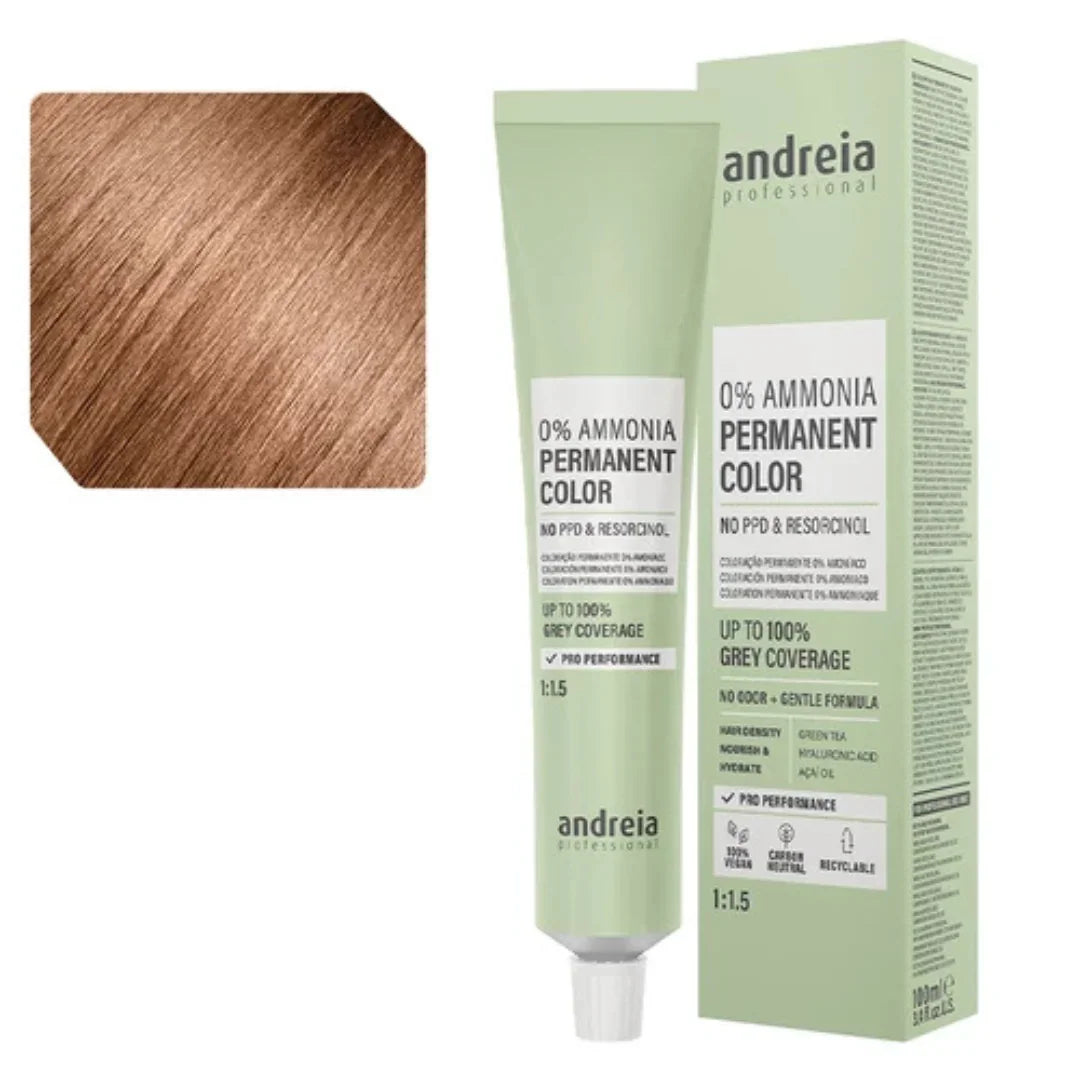 Andreia Coloração Permanente 0% Amoníaco 8.74 Louro Claro Castanho Cobre - Ilha dos cosméticos