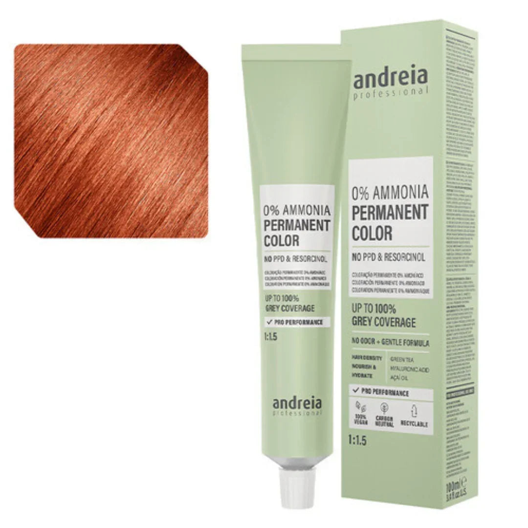 Andreia Coloração Permanente 0% Amoníaco 7.44 Louro Médio Cobre Intenso - Ilha dos cosméticos