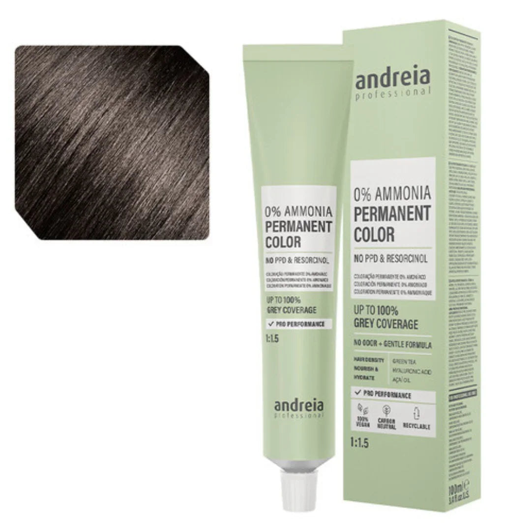 Andreia Coloração Permanente 0% Amoníaco 4.0 Castanho Médio Natural - Ilha dos cosméticos