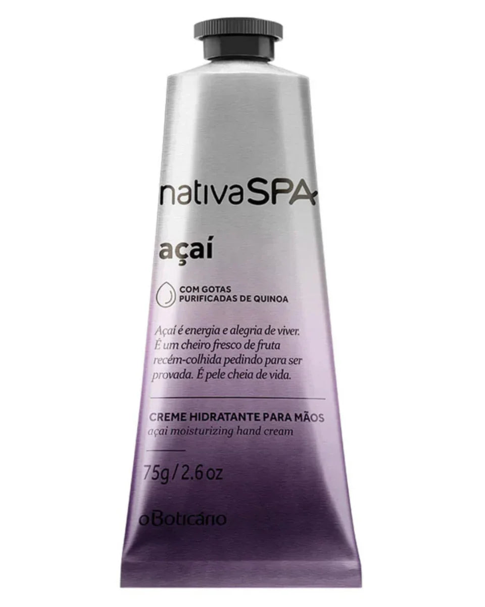 O Boticário Creme de Mãos Nativa Spa Açaí 75g - Ilha dos cosméticos