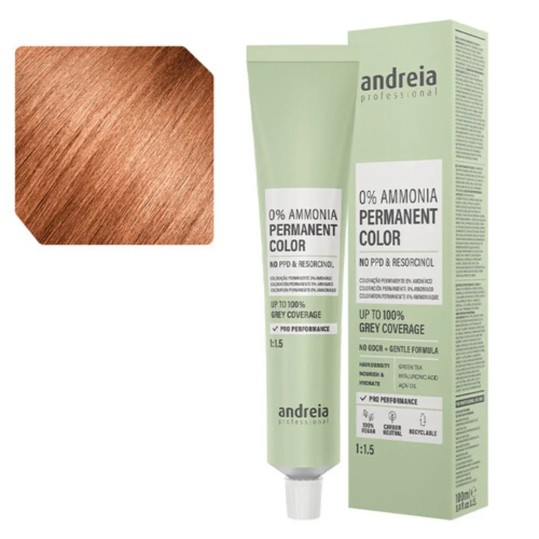 Andreia Coloração Permanente 0% Amoníaco 8.34 Louro Claro Cobre Dourado - Ilha dos cosméticos