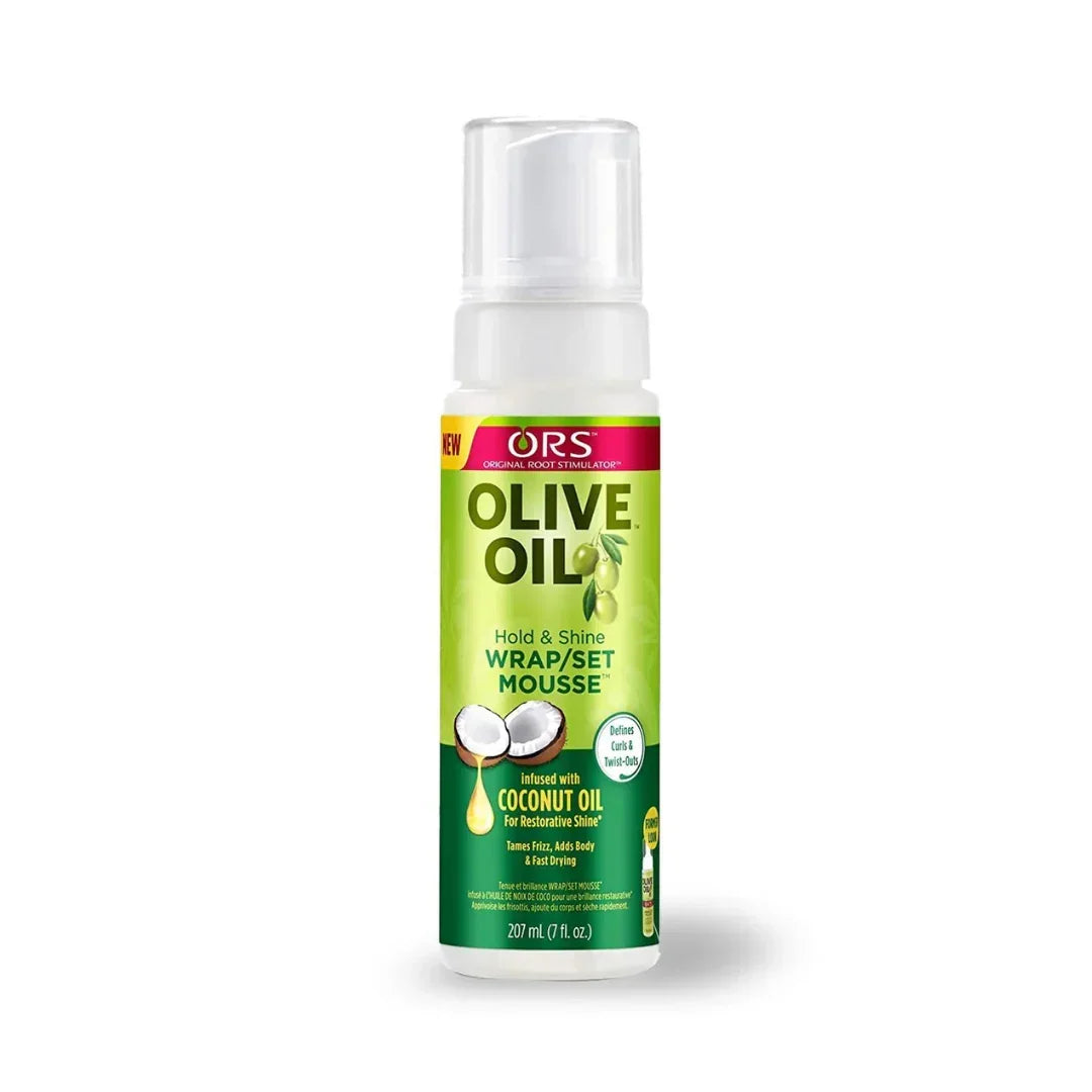 ORS Olive Oil Hold & Shine Wrap/Set Mousse Coconut Oil 207 ml - Ilha dos cosméticos
