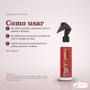 Dona Flora 10 in ONE S.O.S Leave-in: passos numerados de como usar e os cuidados no fundo
