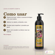 Leave-in Morte Súbita Dona Flora Proteção Térmica e UV: passos numerados de como usar e os cuidados no fundo