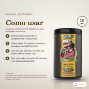 Máscara Morte Súbita Dona Flora Super Hidratante: passos numerados de como usar e os cuidados no fundo