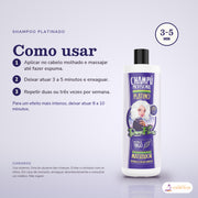 Shampoo Matizador Platinado Dona Flora Cabelo Loiro: passos numerados de como usar e os cuidados no fundo