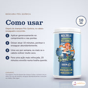 Máscara Pós-Química Dona Flora: passos numerados de como usar e os cuidados no fundo