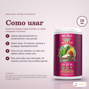 Máscara Super Nutrição Dona Flora: passos numerados de como usar e os cuidados no fundo