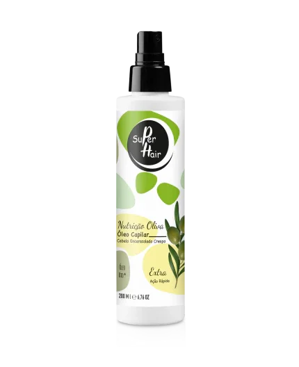 Super Hair Nutrição Oliva Cabelo Encaracolado Crespo Óleo 200ml - Ilha dos cosméticos
