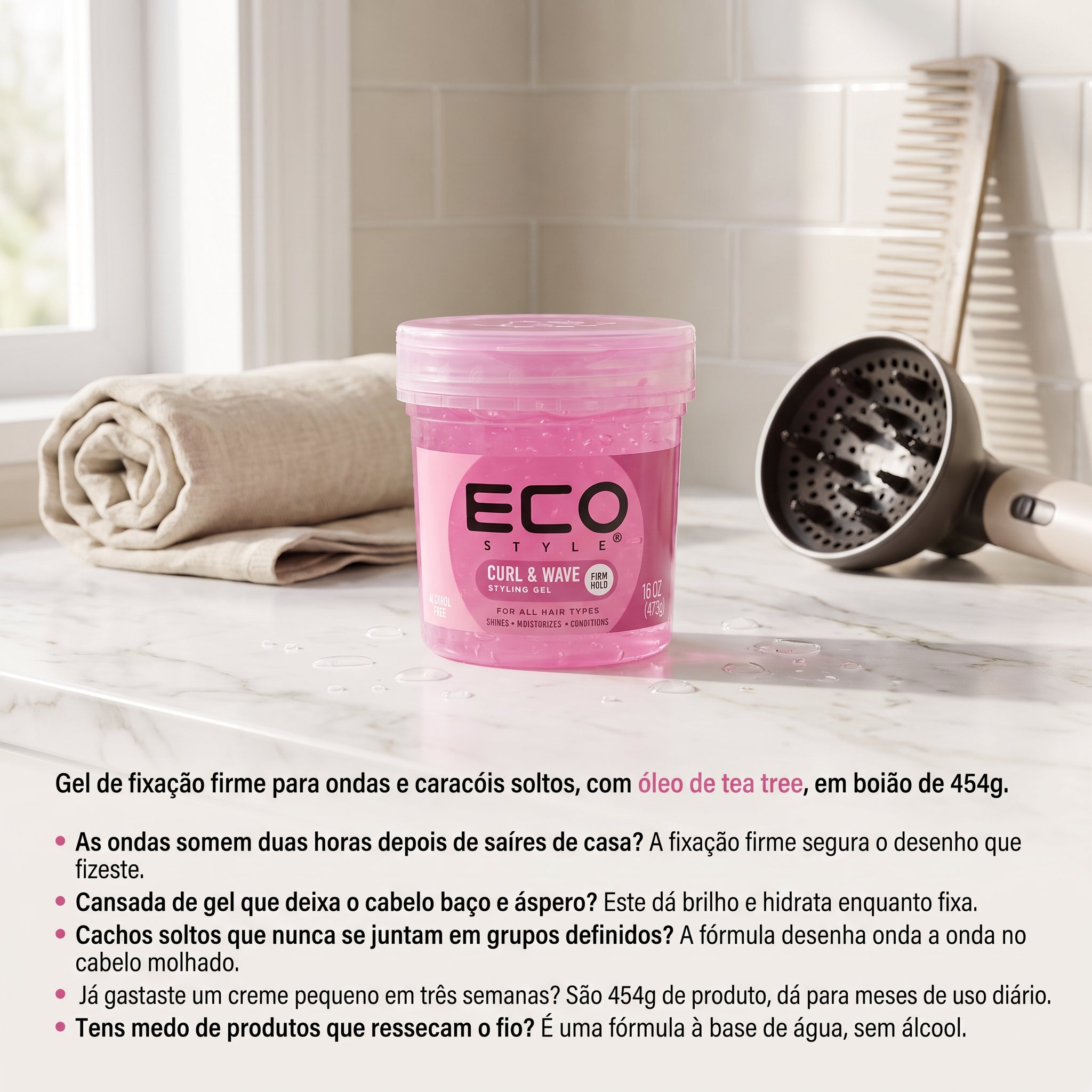 Eco Style Curl & Wave Gel de Definição Fixação Firme 454g — foto 2