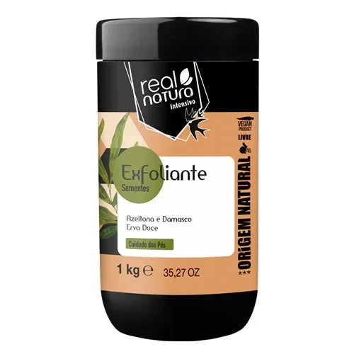 Real Natura Gel Exfoliante Sementes Azeitona e Damasco 1kg - Ilha dos cosméticos