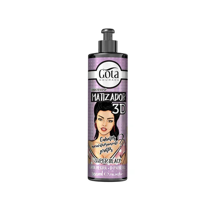 Gota Dourada Matizador 3D - Super Black 300ml - Ilha dos cosméticos