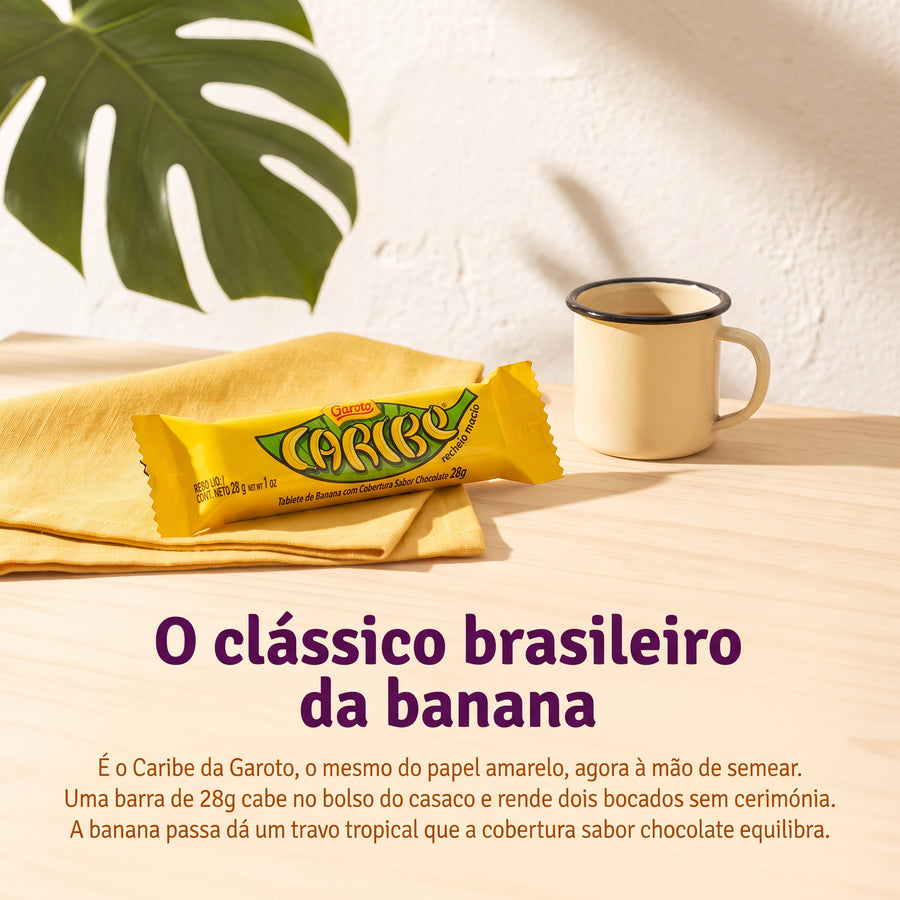 Garoto Caribe Tablete de Banana com Cobertura Sabor Chocolate 28g — foto 2