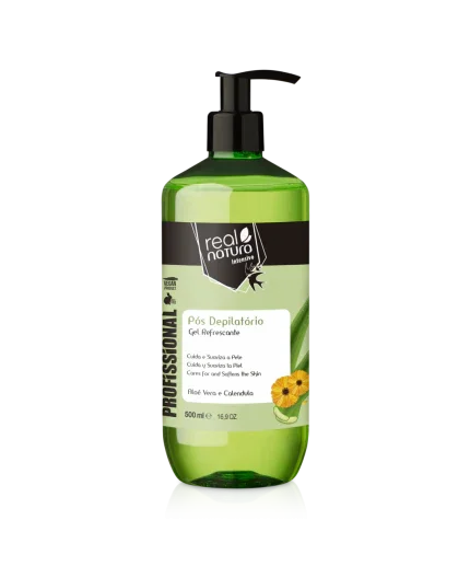 Real Natura Gel pós depilatório aloe vera + calêndula 500ml - Ilha dos cosméticos
