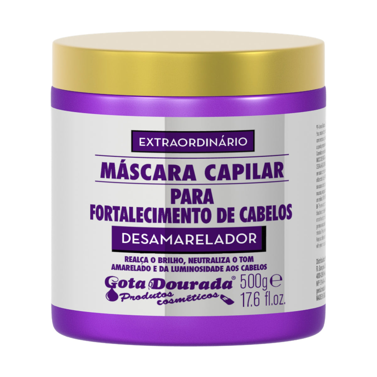 Gota Dourada Fortalecimento Desamarelador Máscara 500g