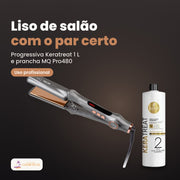 Pack de progressiva Haskell Keratreat 1 L e prancha MQ Pro480, para uso profissional