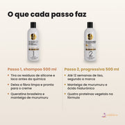 O que fazem o shampoo antirresíduos Passo 1 e a progressiva Keratreat Passo 2 de 500 ml